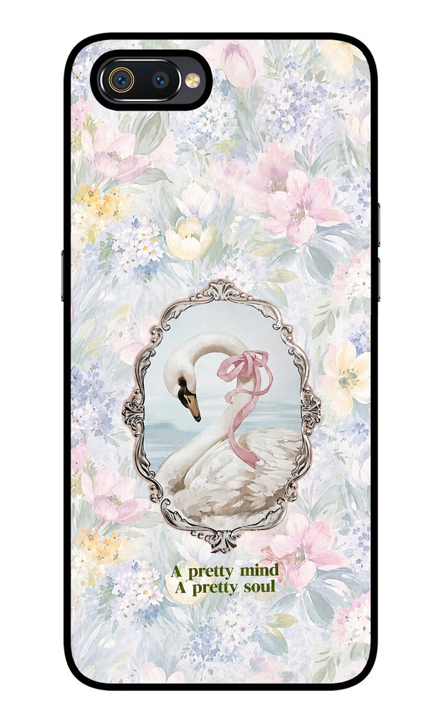 Pretty Mind Pretty Soul Realme C2 Glass Case Back Cover by Casekaro