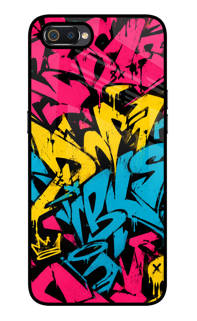 Graffiti Vibe Realme C2 Glass Case Back Cover by Casekaro