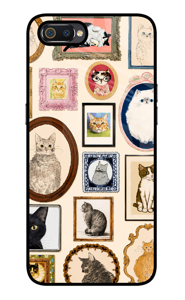 Mirror Cats Realme C2 Glass Case Back Cover by Casekaro