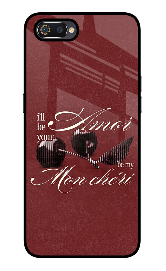 Velvet Cherry Realme C2 Glass Case Back Cover by Casekaro