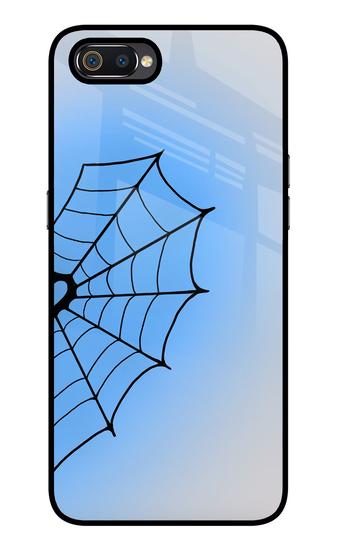 Blue Web Realme C2 Glass Case
