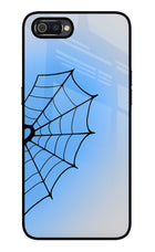 Blue Web Realme C2 Glass Case Back Cover by Casekaro