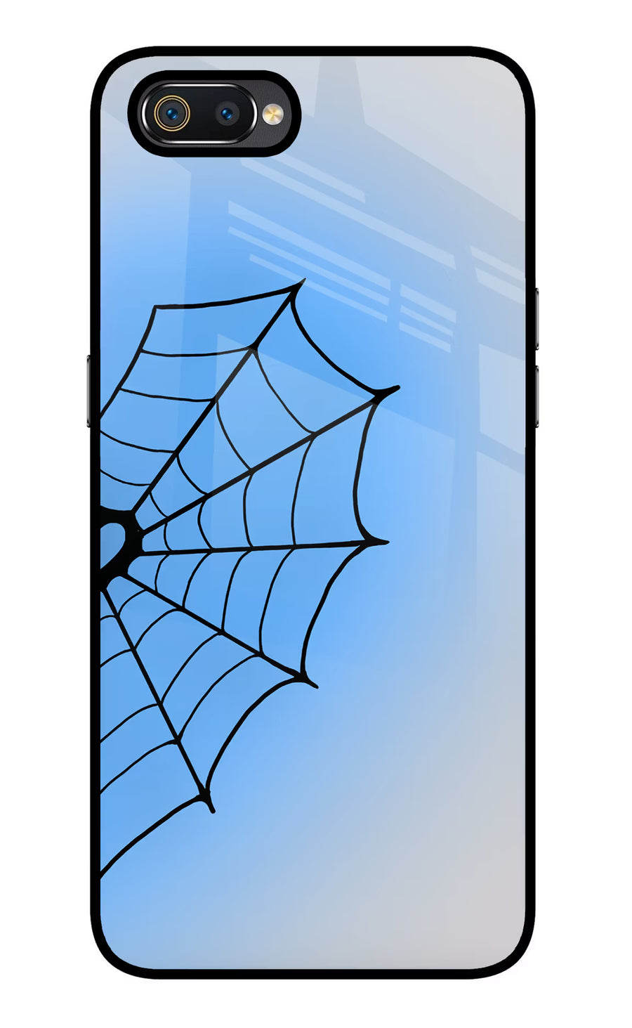 Blue Web Realme C2 Back Cover, Glass case