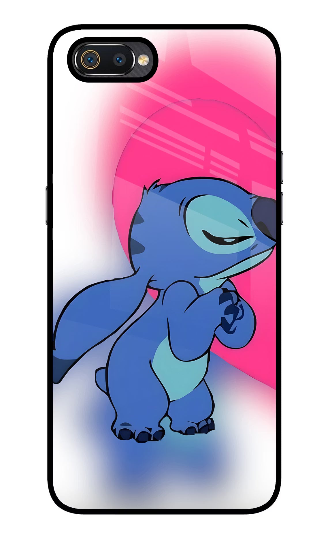 Stitch Hug Realme C2 Glass Case