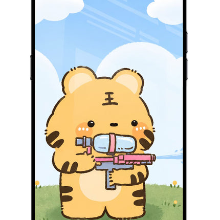 Tiger Treat Realme C2 Glass Case Back Cover by Casekaro