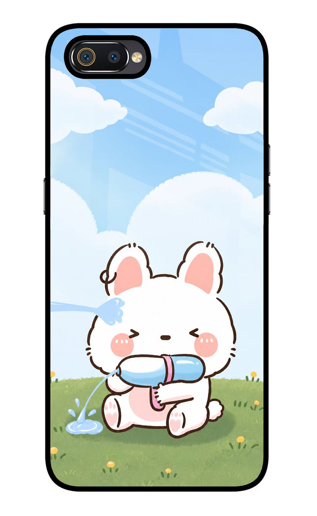 Bunny Treat Realme C2 Glass Case Back Cover by Casekaro