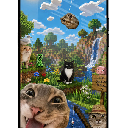 Minecraft Cat Chaos Realme C2 Glass Case