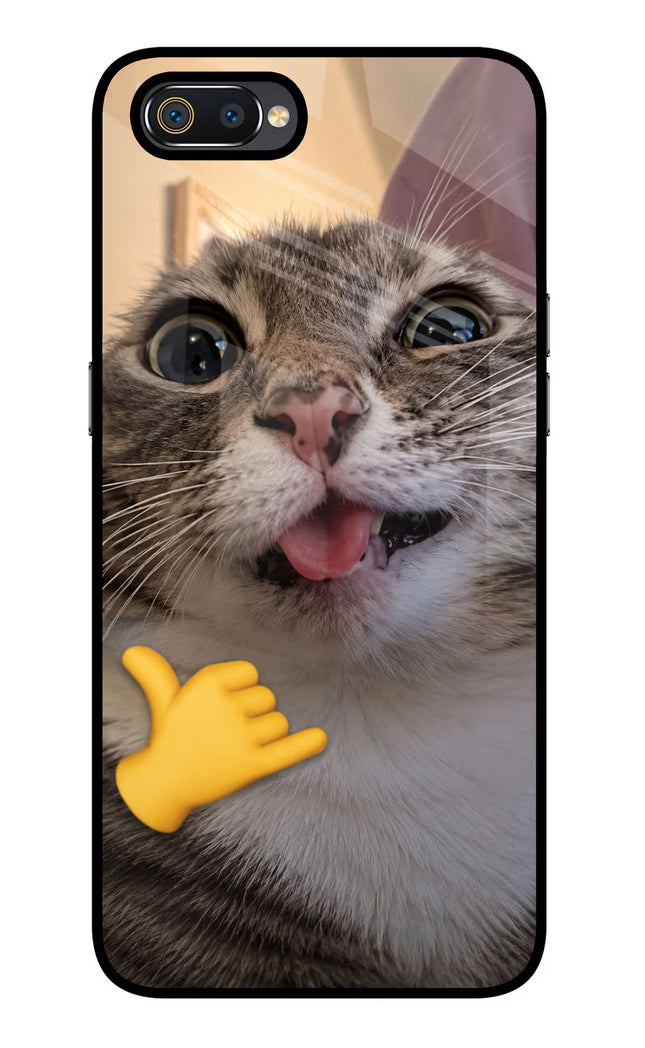 Silly Cat Call Realme C2 Glass Case