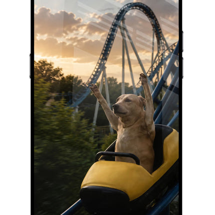 Rollercoaster Dog Realme C2 Glass Case