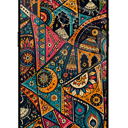 Folk Print Realme C2 Glass Case