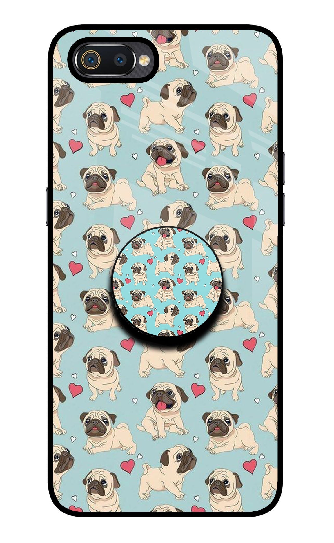 Pug Dog Realme C2 Glass Case