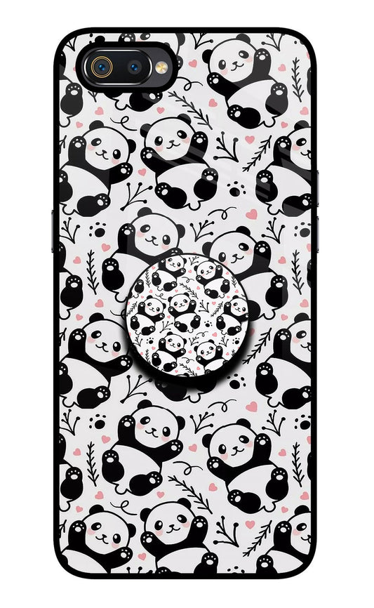 Cute Panda Realme C2 Glass Case