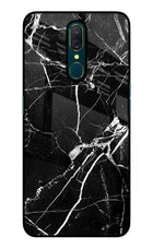 Black Marble Pattern Oppo A9 Glass Case