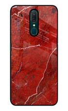 Red Marble Design Oppo A9 Glass Case
