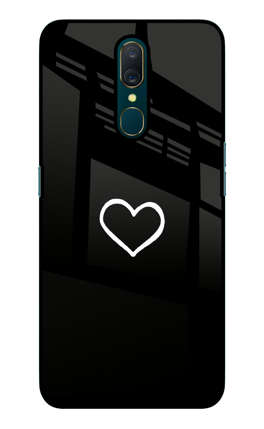 Heart Oppo A9 Back Cover, Glass case