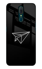 Paper Plane White Oppo A9 Glass Case