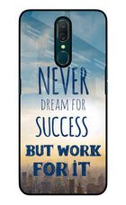 Never Dream For Success But Work For It Oppo A9 Glass Case