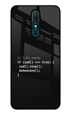 Life Motto Code Oppo A9 Glass Case