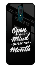 Open Your Mind Before Your Mouth Oppo A9 Glass Case