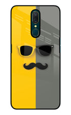 Sunglasses with Mustache Oppo A9 Glass Case
