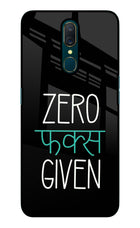 Zero Fucks Given Oppo A9 Glass Case