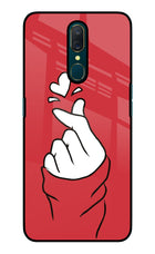 Korean Love Sign Oppo A9 Glass Case