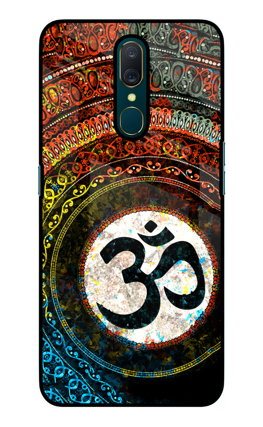 Om Cultural Oppo A9 Back Cover, Glass case