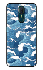 Blue Waves Oppo A9 Glass Case