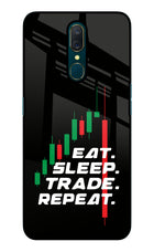 Eat Sleep Trade Repeat Oppo A9 Glass Case