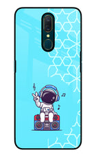 Cute Astronaut Chilling Oppo A9 Glass Case