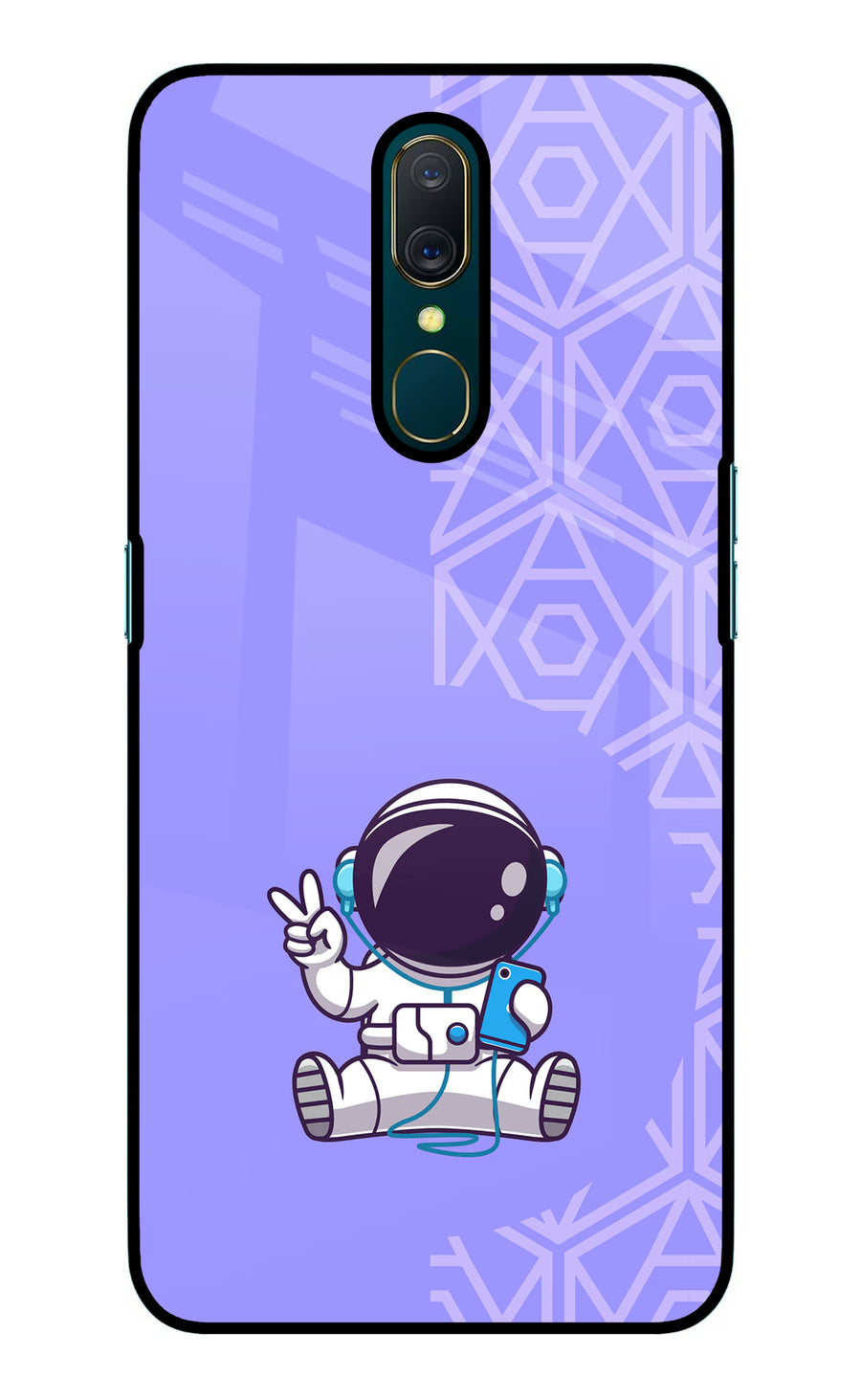 Cute Astronaut Chilling Oppo A9 Back Cover, Glass case