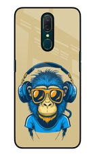 Monkey Headphone Oppo A9 Glass Case