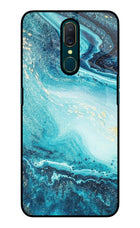 Blue Glitter Marble Oppo A9 Glass Case