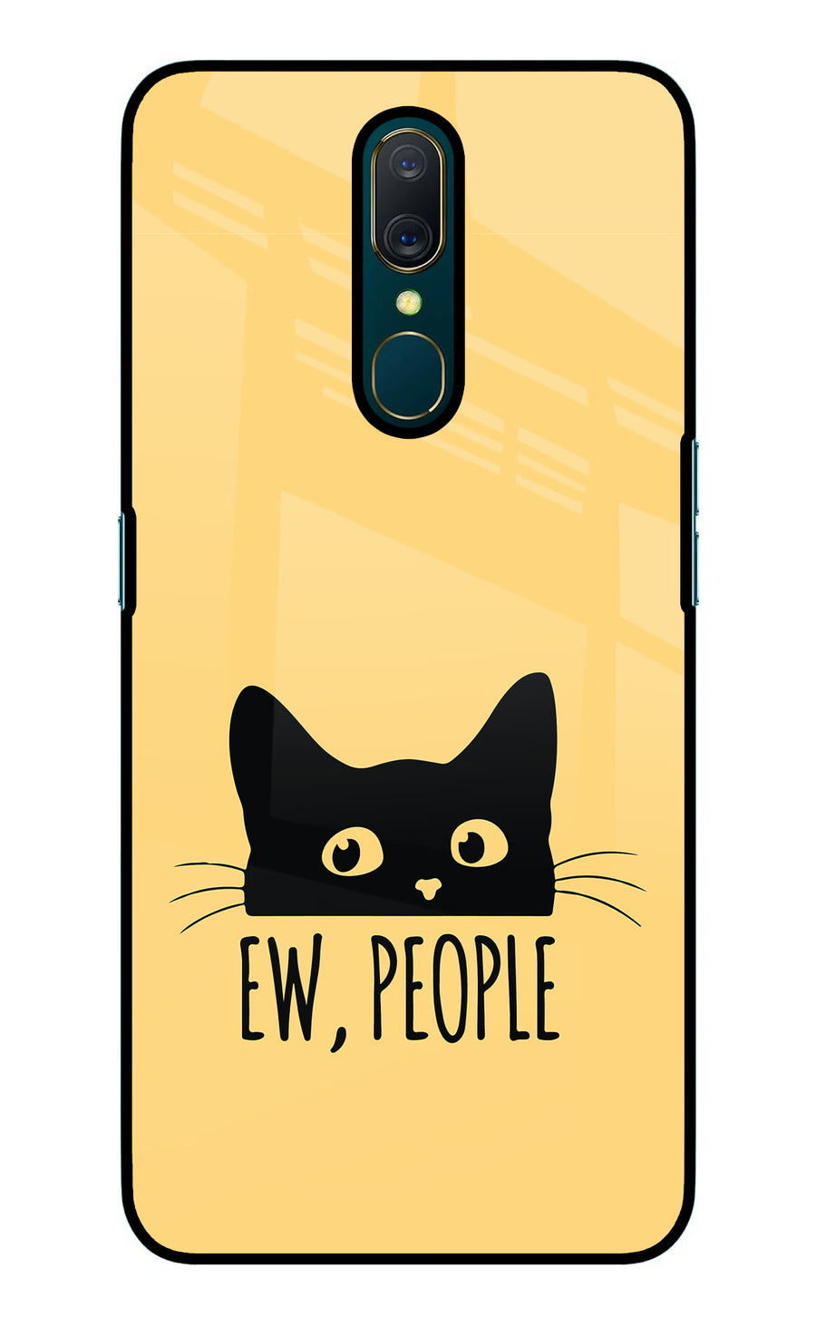 Ew People Catitude Oppo A9 Back Cover, Glass case
