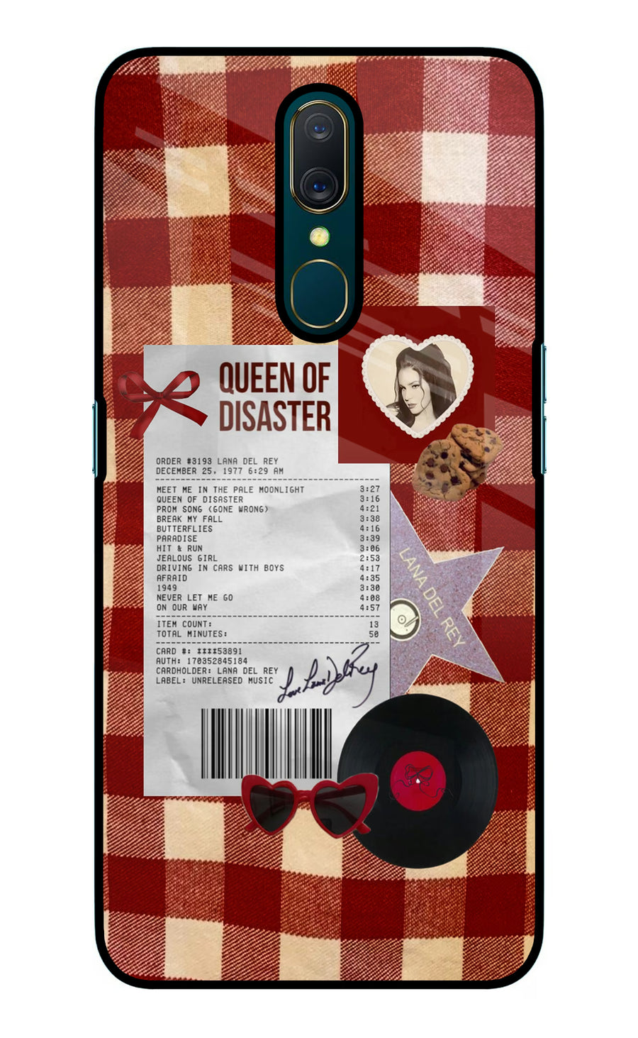 Queen of Disaster Oppo A9 Back Cover, Glass case