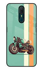 Striped Moto Drift Oppo A9 Glass Case