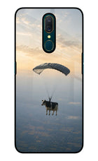 Skydiving Cow Oppo A9 Glass Case