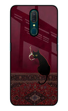 Midnight Cat Oppo A9 Glass Case