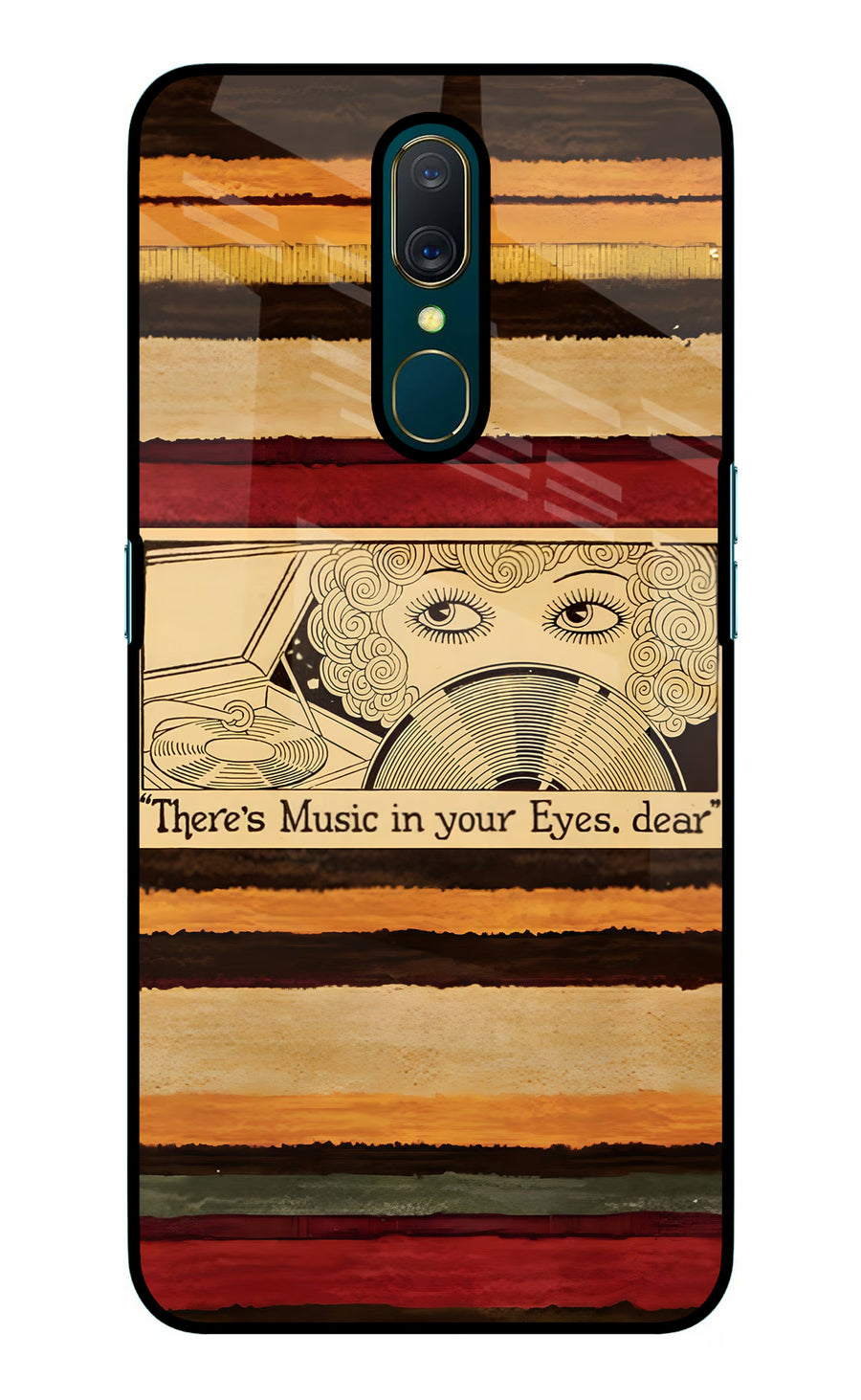 Vinyl Stripes Oppo A9 Back Cover, Glass case