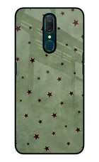 Green Stars Oppo A9 Glass Case