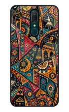 Folk Print Oppo A9 Glass Case