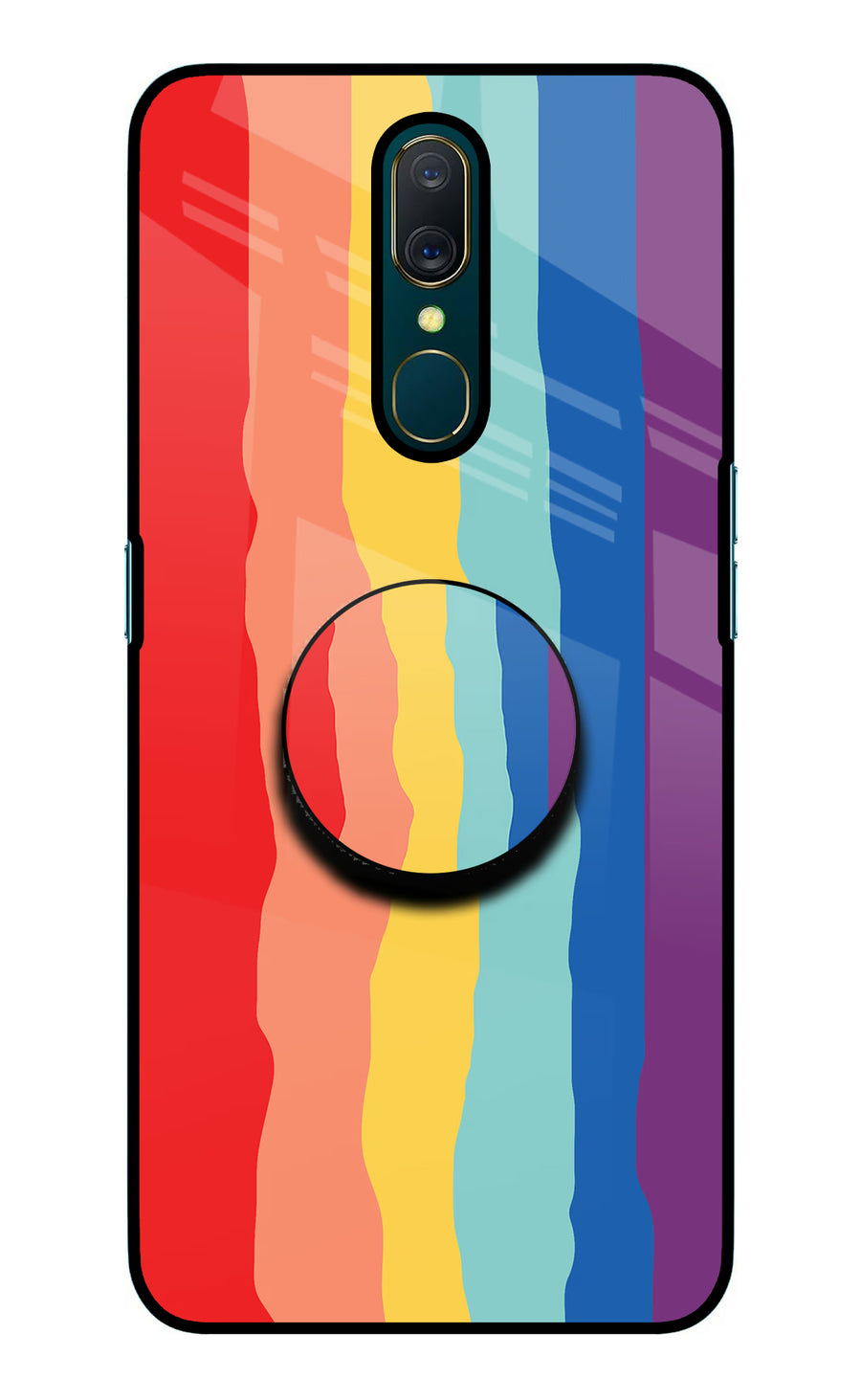 Rainbow Oppo A9 Pop Case, Glass case