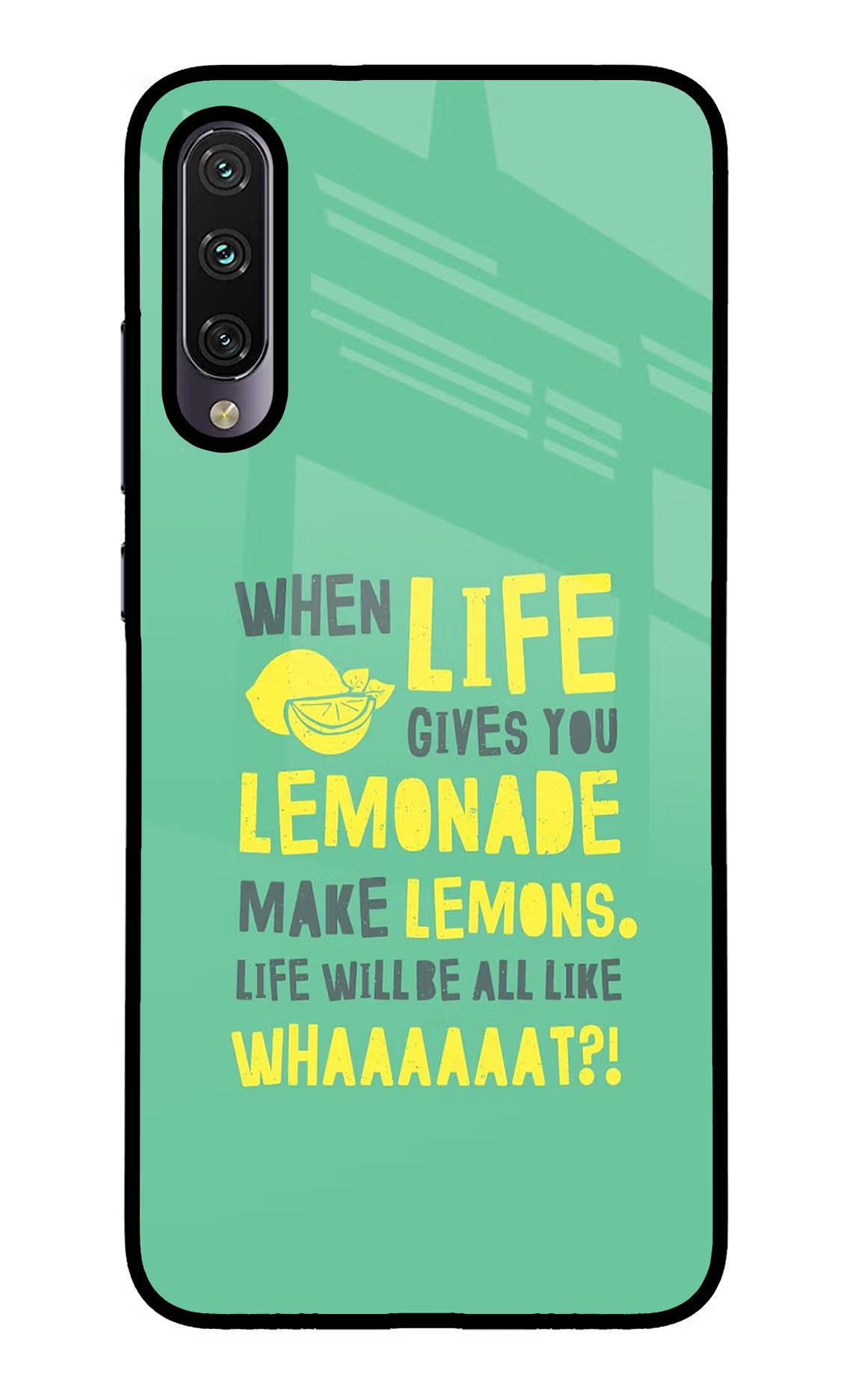 Quote Mi A3 Glass Case Back Cover by Casekaro