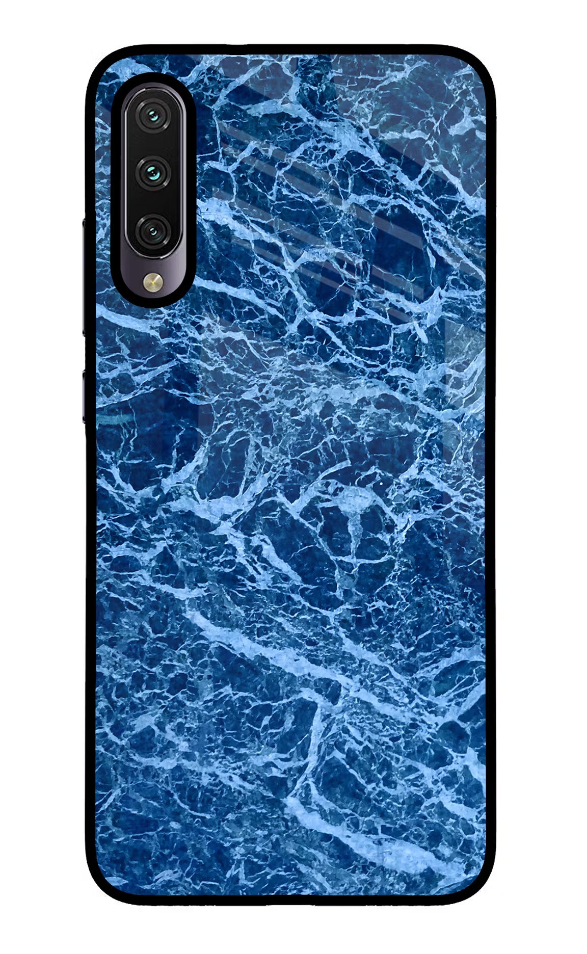 Blue Marble Mi A3 Glass Case Back Cover by Casekaro
