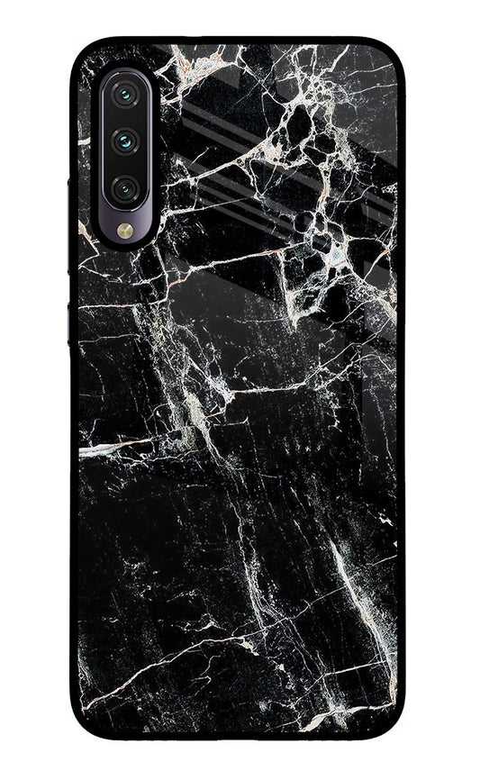 Black Marble Texture Mi A3 Glass Case