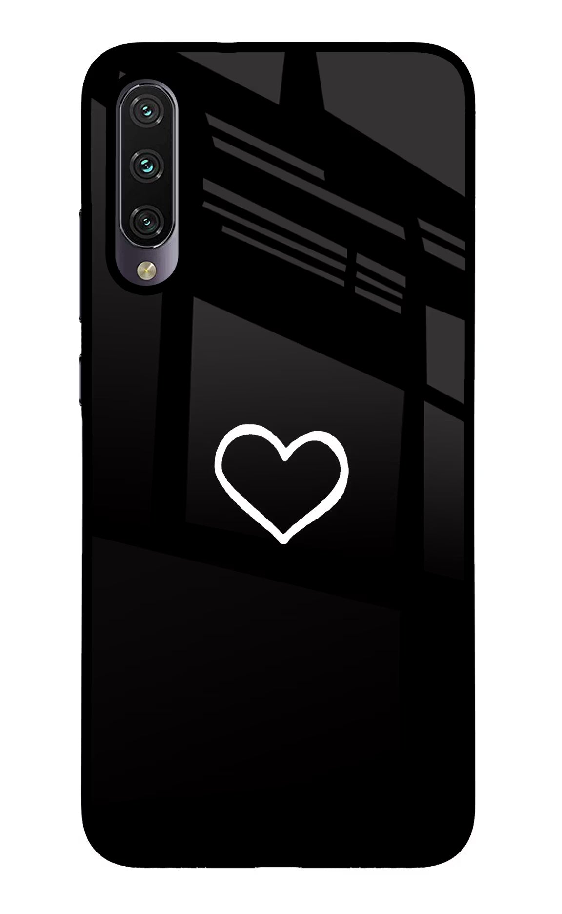 Heart Mi A3 Glass Case Back Cover by Casekaro