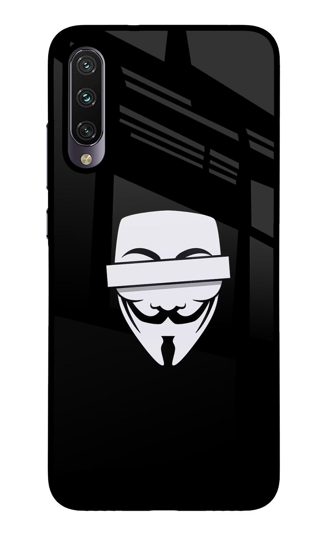 Anonymous Face Mi A3 Glass Case