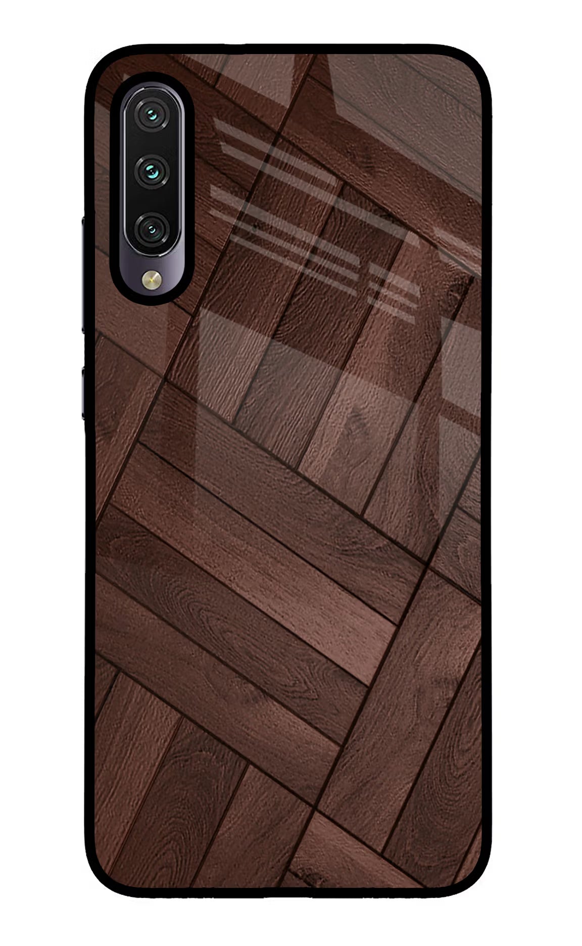 Wooden Texture Design Mi A3 Glass Case