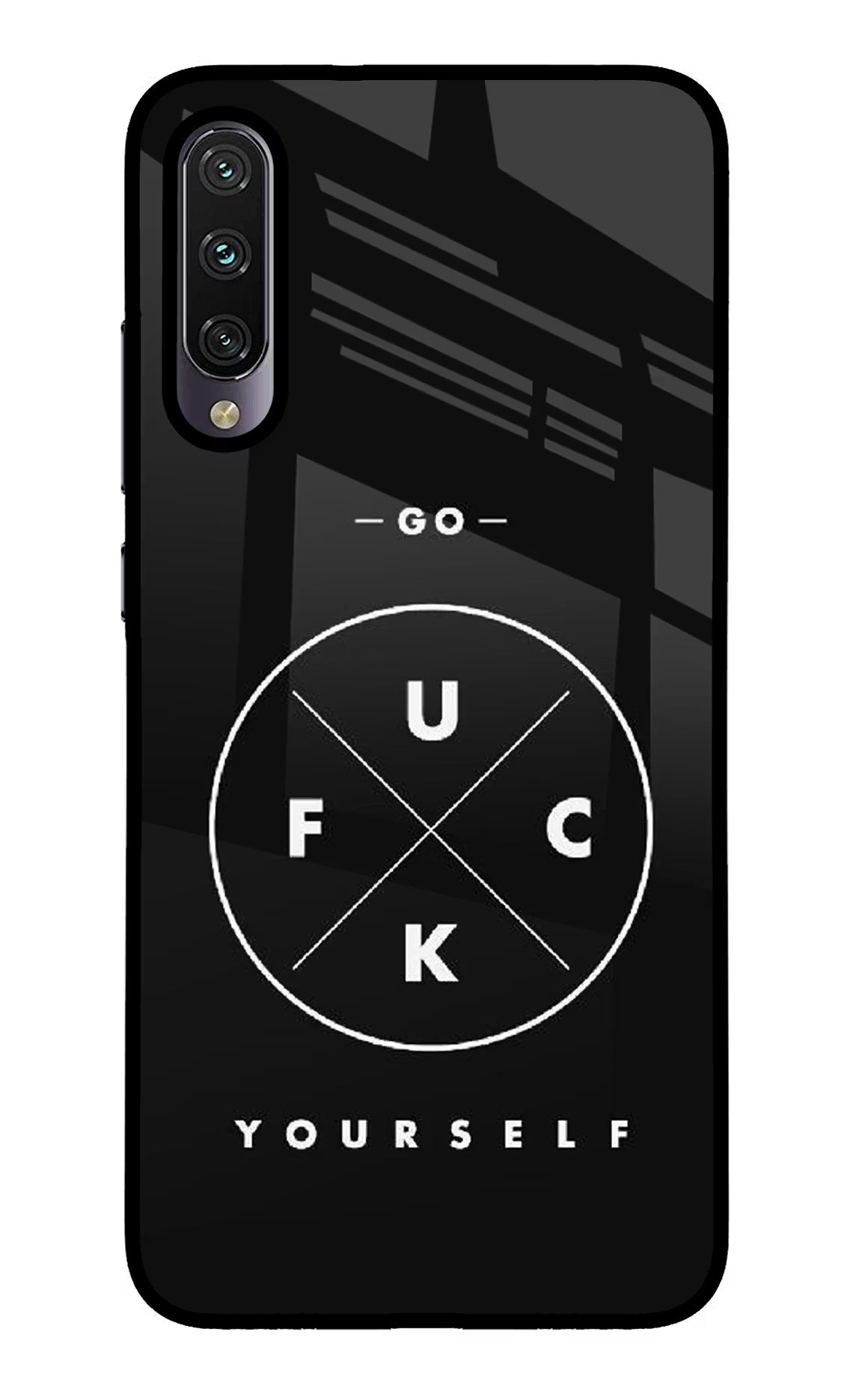 Go Fuck Yourself Mi A3 Glass Case Back Cover by Casekaro