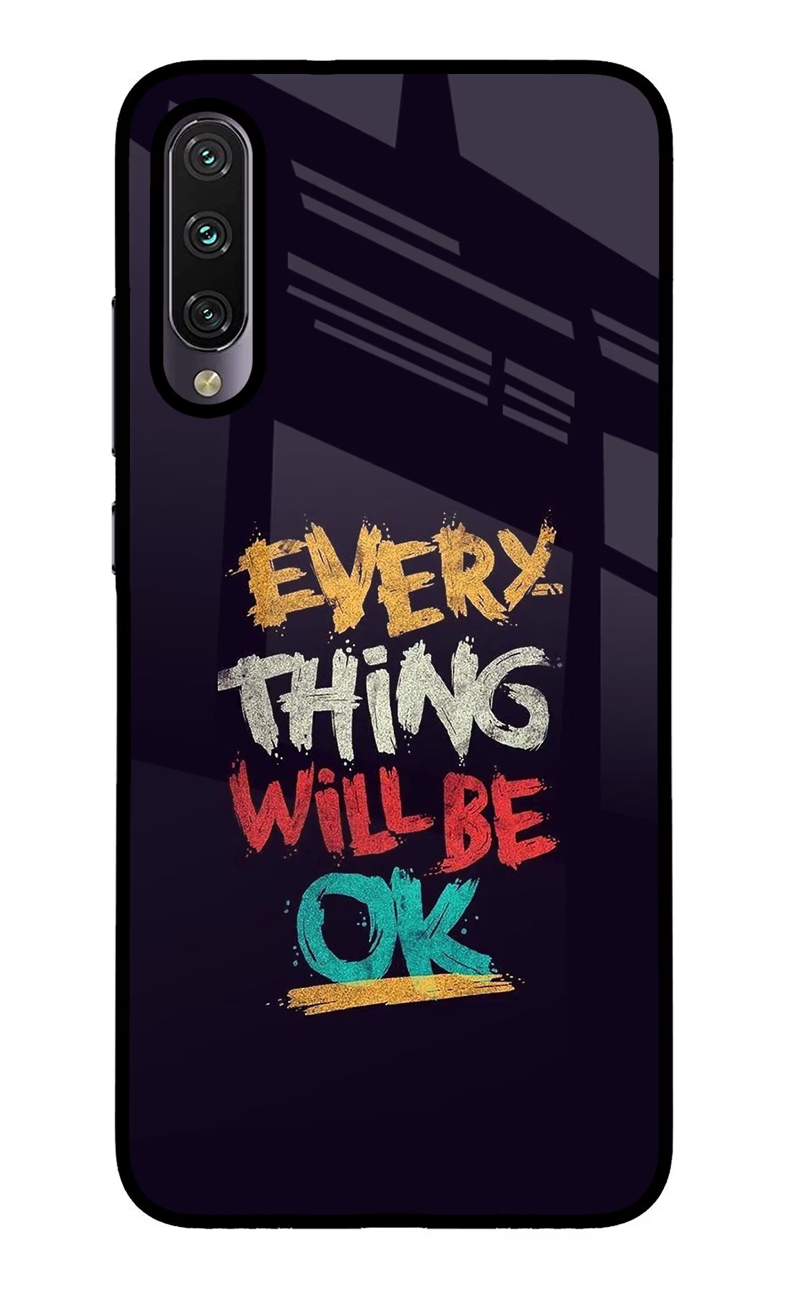 Everything Will Be Ok Mi A3 Glass Case Back Cover by Casekaro